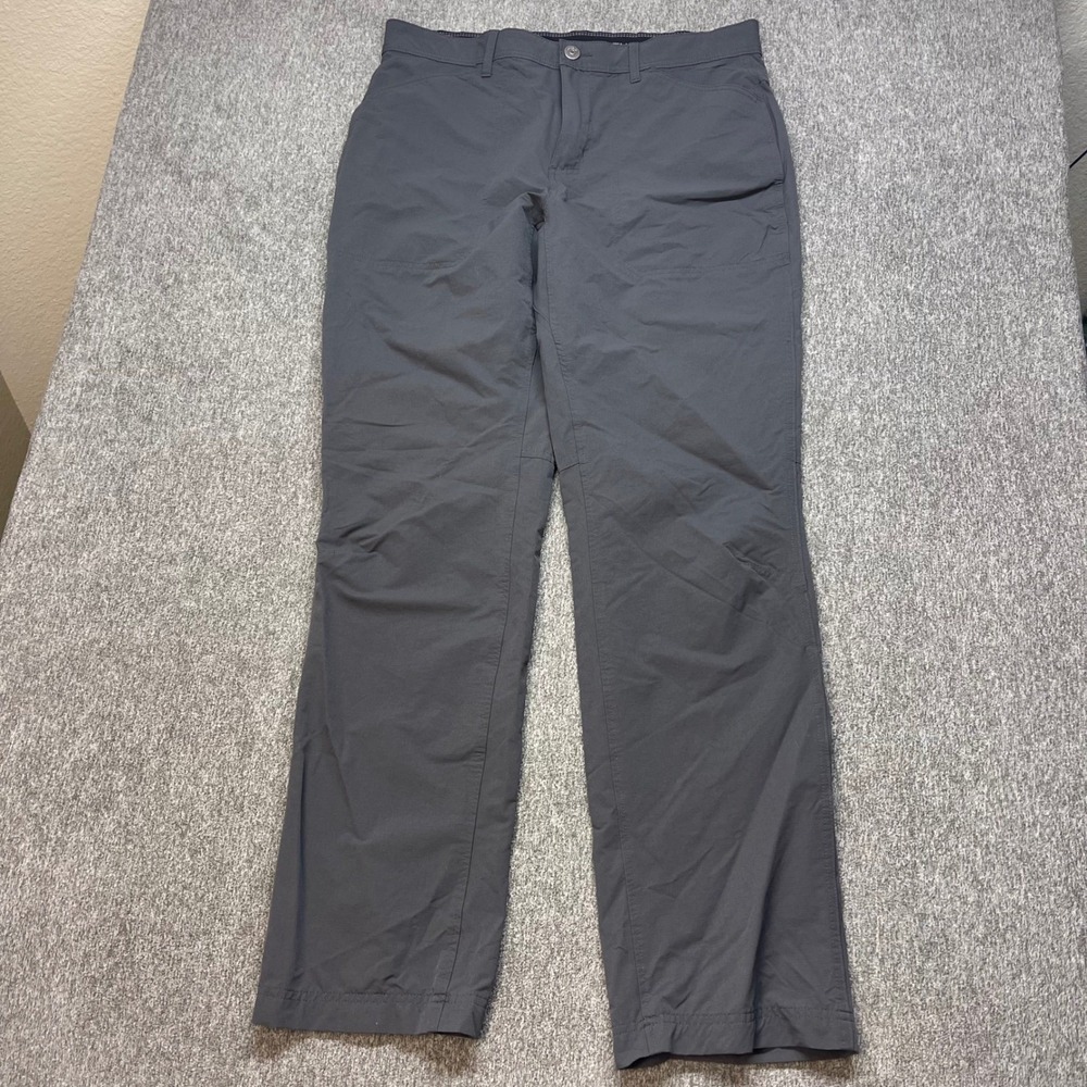 Ascend Men's Gray Outdoor Performance Pants Size 36x34 Nylon Spandex Lightweight